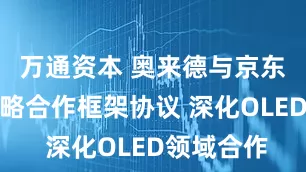 万通资本 奥来德与京东方签署战略合作框架协议 深化OLED领域合作