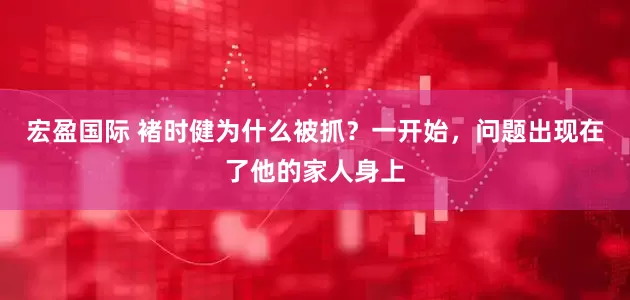 宏盈国际 褚时健为什么被抓？一开始，问题出现在了他的家人身上